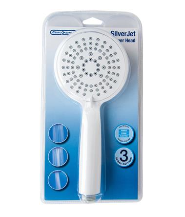 Euroshowers Silver Jet Shower Head White - 35201