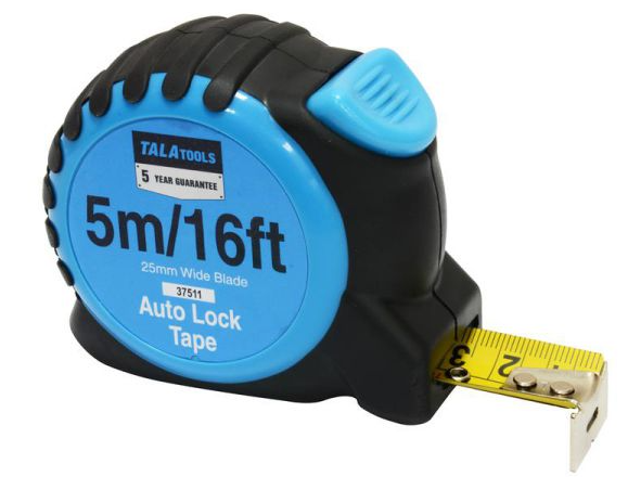 Tala Tools Auto Lock Tape 5M/16' - 5705103