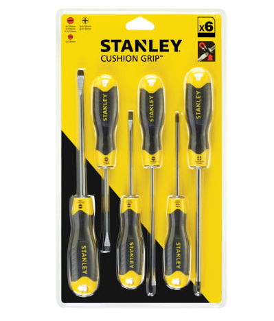 Stanley 6 Piece Cushion Grip Screwdriver Set - 5707