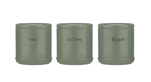 Sage Green Tea, Coffee and Sugar Storage Jars -  6487123