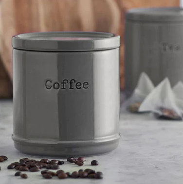 Set of 3 Accents Charcoal Tea, Coffee and Sugar Storage Jars - 6487121
