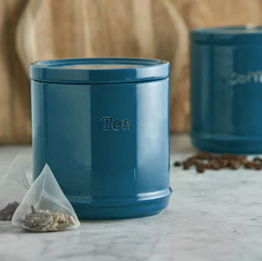 Set of 3 Accents Teal Tea, Coffee and Sugar Storage Jars - 6487122