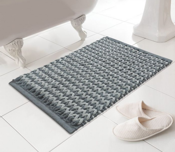 Helena Charcoal Chunky Knit Bath Mat 46 x 76cm - 350743