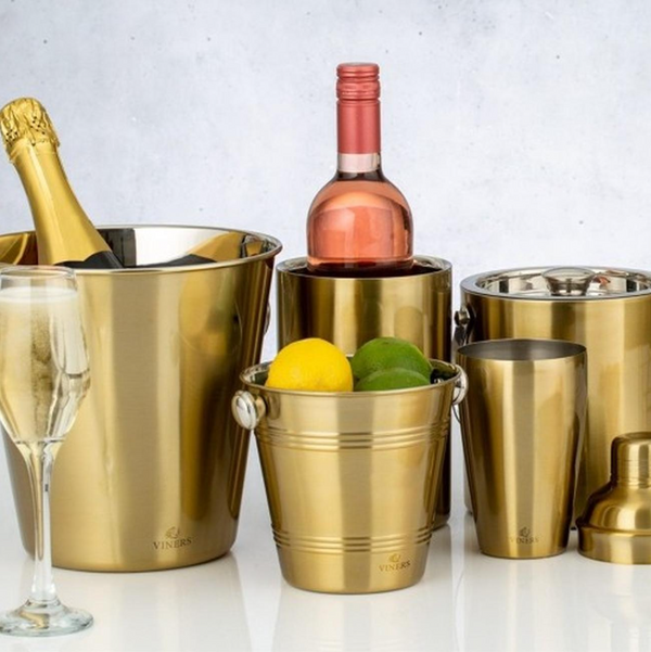 Viners Barware Single Wall 1L Gold Ice Bucket - 6488736