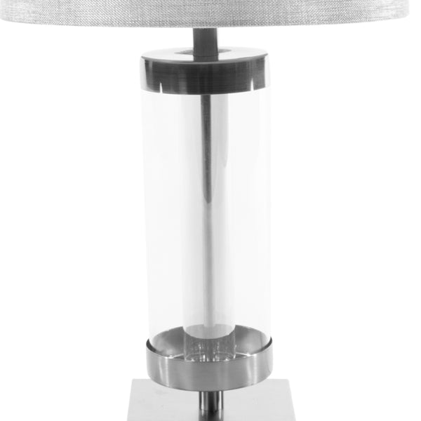 Jane Glass Cylinder Lamp Silver/Grey 54cm
