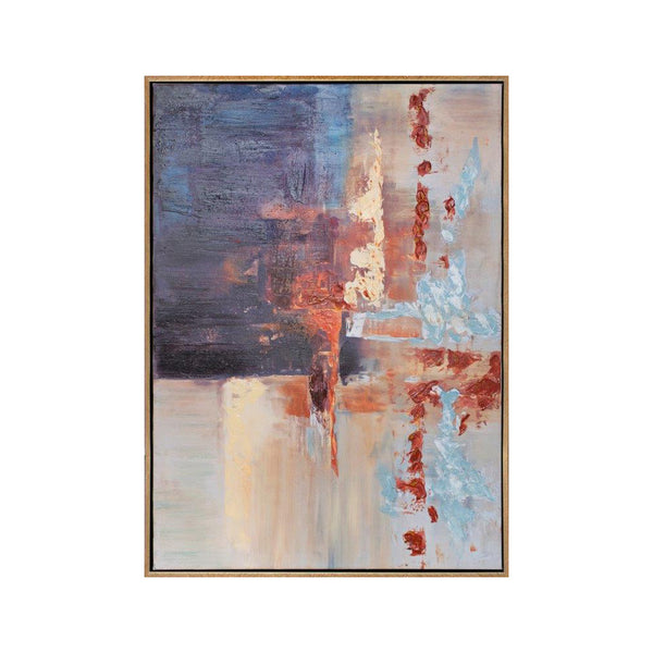 HAND PAINTED CANVAS AMBER 80 X 110CM