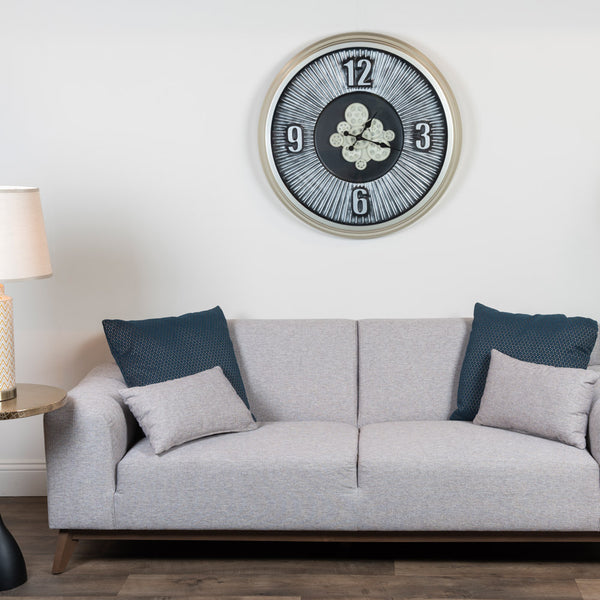 FEATURE GEARS CLOCK CHAMPAGNE 80CM