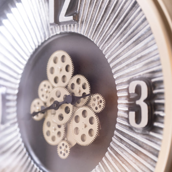 FEATURE GEARS CLOCK CHAMPAGNE 80CM
