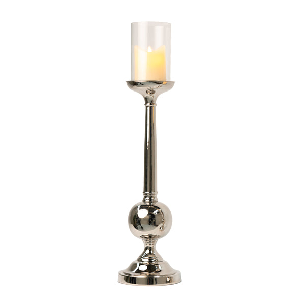 Zuri Ball Pillar Candle Holder Chrome 65Cm