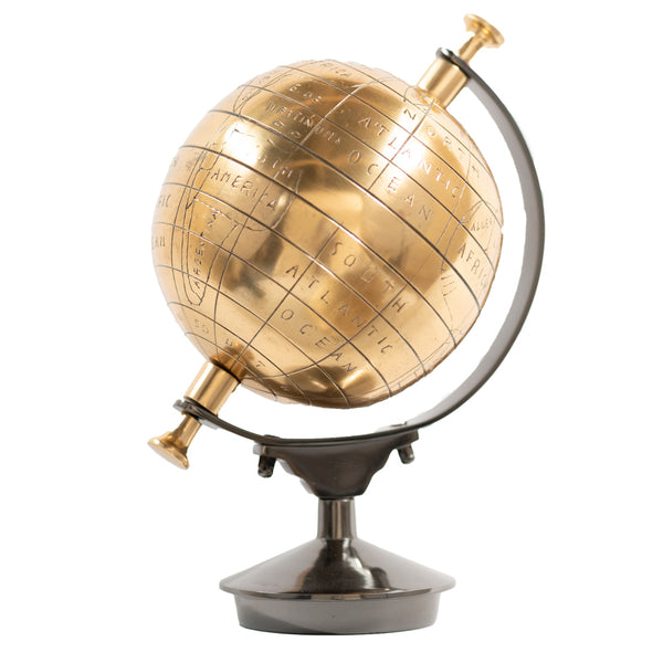 Old World Globe Antique Brass 36Cm