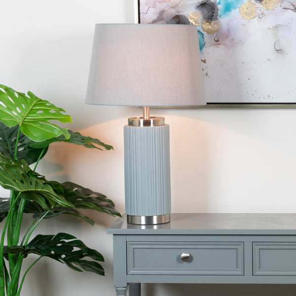 Lacey Table Lamp Grey/Silver