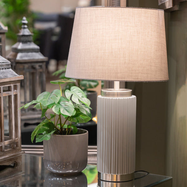 Lacey Table Lamp Grey/Silver