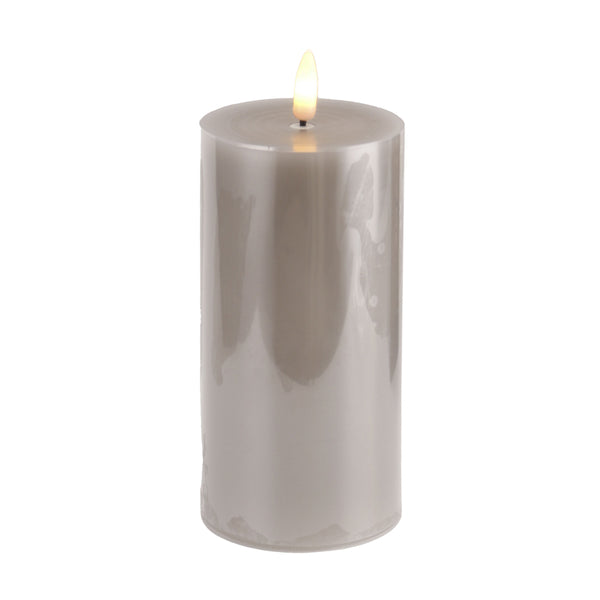 3D FLAME LED CANDLE W/6HR TIMER GREY 15CM