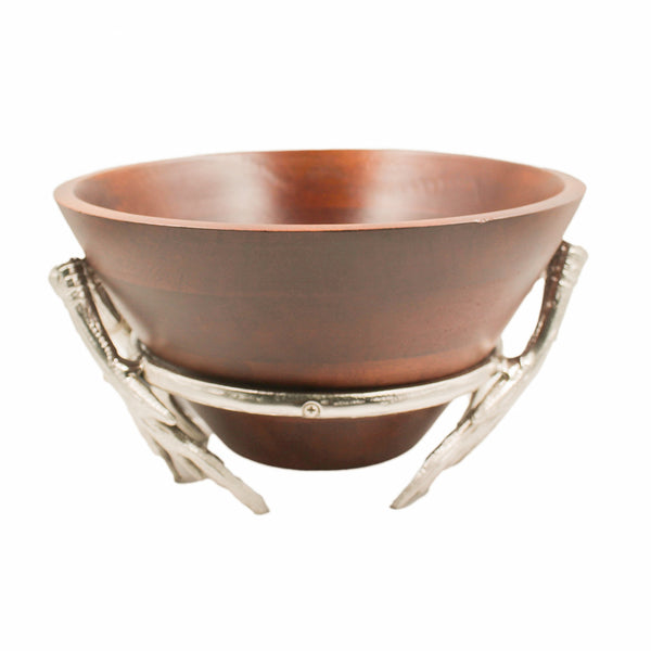 Bowl With Antler Stand Nickel