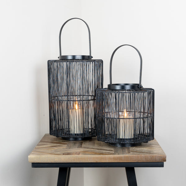 Meera Wire Lantern Black Medium