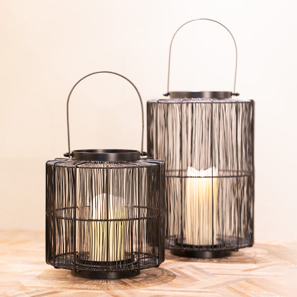 Meera Wire Lantern Black Medium