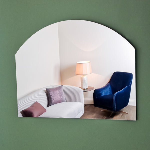 FRAMELESS OVERMANTEL MIRROR 120 X 90CM