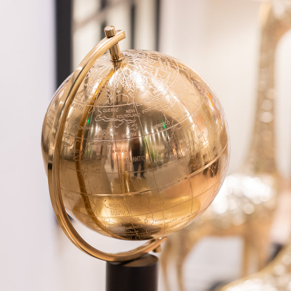 Old World Globe Antique Brass 35cm