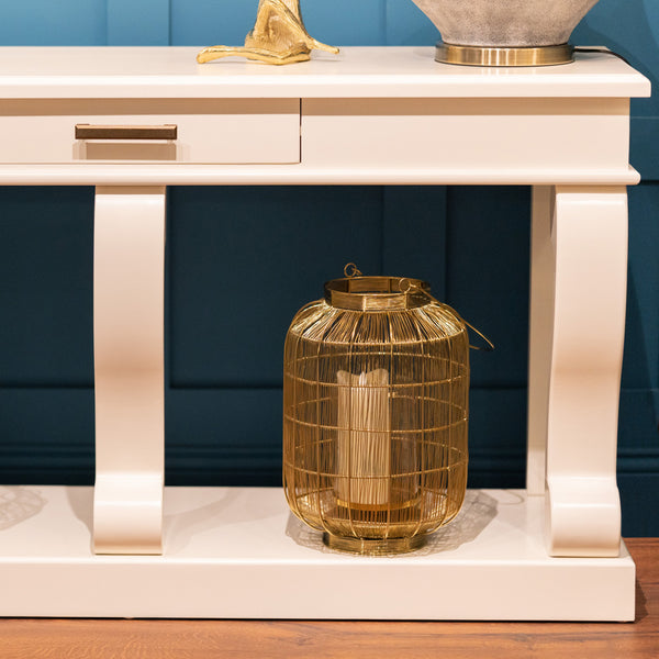 SCROLL SIDEBOARD TABLE W/DRAWER IVORY
