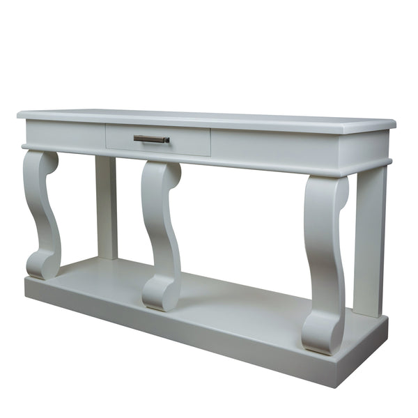 Scroll Sideboard Table W/Drawer Warm Grey