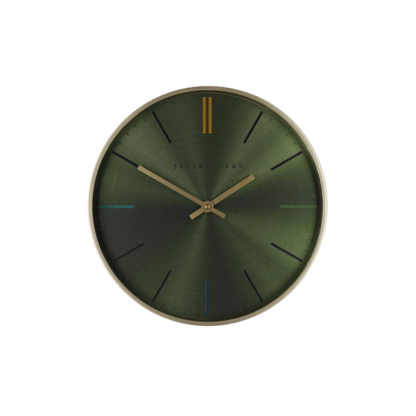 Baker and Brown Metallic Clock Green30CM