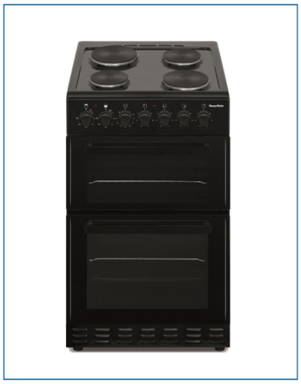 PowerPoint 50cm Double Cavity Oven with Solid Hob - 61774