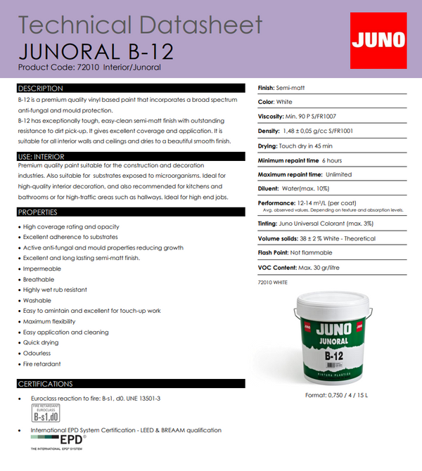 JUNO B12 Anti-Mould Semi Matt 750ml - 75317