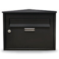 Manor Large Contemporary Post Box Black - 643134