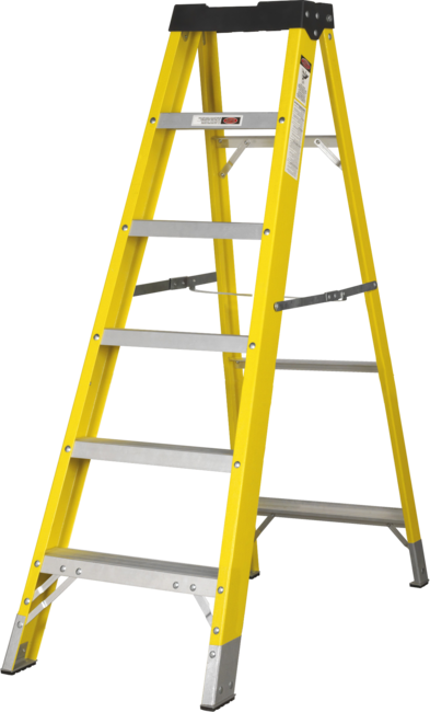 5 Step Single-Sided Fibreglass Step Ladder - 730048