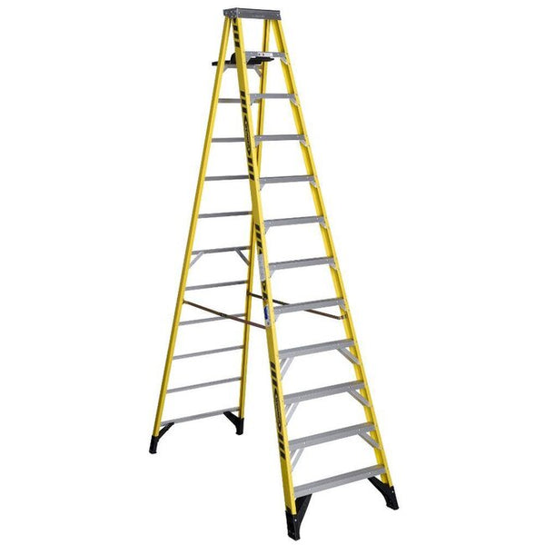 Buildworx 12 Step Single-Sided Fibreglass Step Ladder - 730076