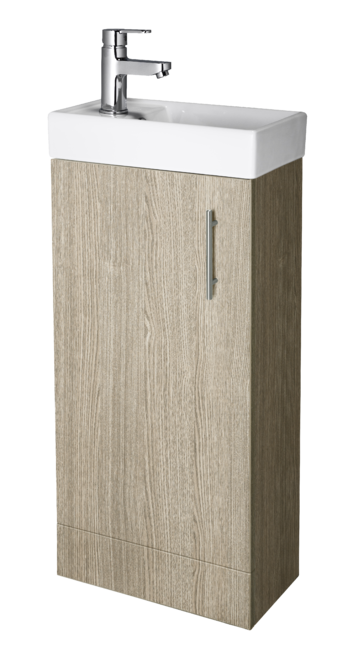 400mm Minimalist  Floor Standing Vanity Unit & Basin Oak