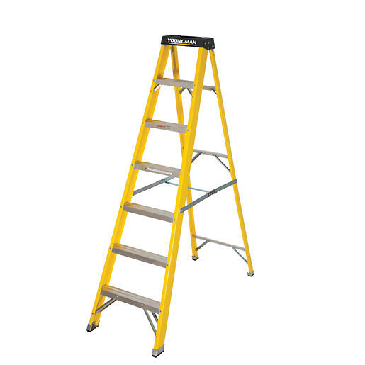 Buildworx 6 Step Single-Sided Fibreglass Step Ladder - 730049