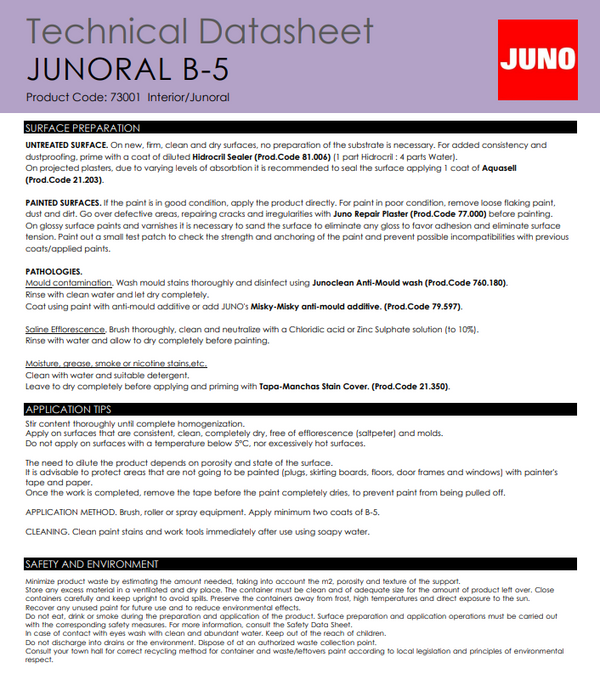 Juno B-5 Interior Matt 4 Litre- 75311