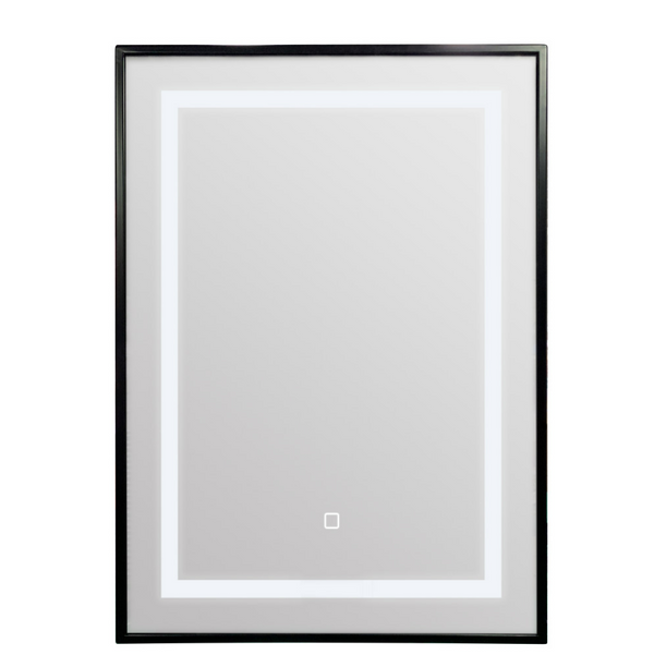 Palermo Black Rect LED Mirror 70x50cm - 35180