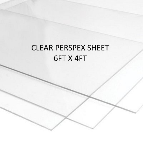 Clear Perspex - 6ft x 4ft Sheets (4mm Thickness)