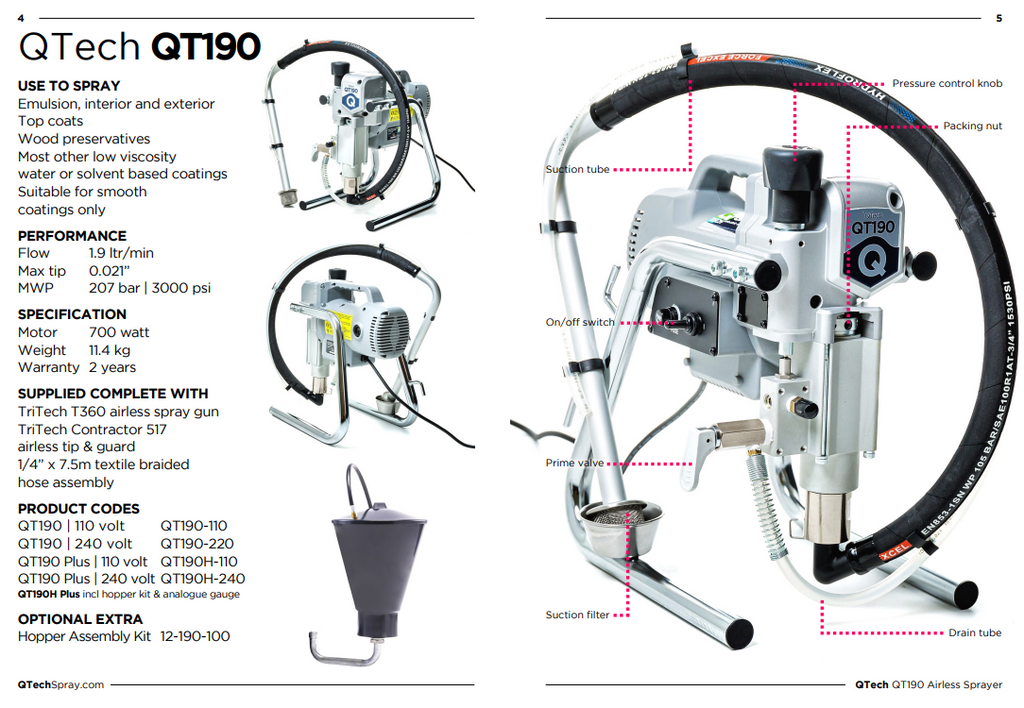 QTech QT190 Electric Airless Paint Sprayer Dermot Kehoe Supply