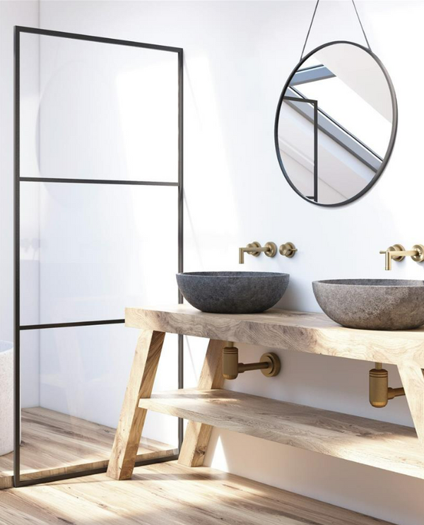 Tema Riviera Black Framed Mirror 50cm - 35184