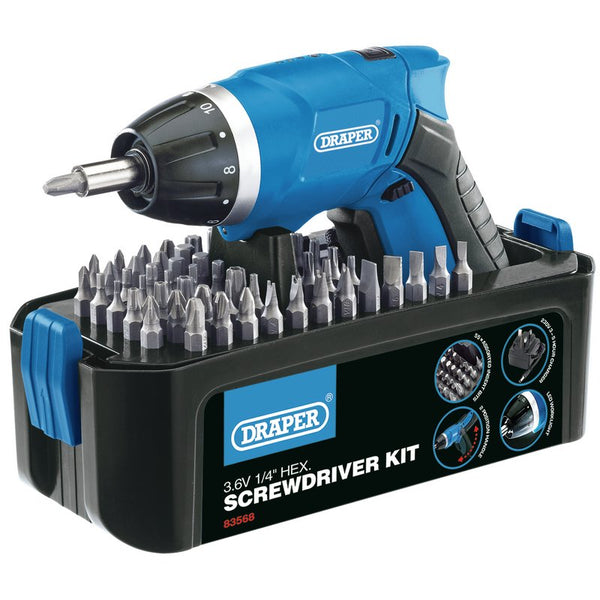 Draper Storm Force® Cordless Li-Ion Screwdriver Kit - 57437